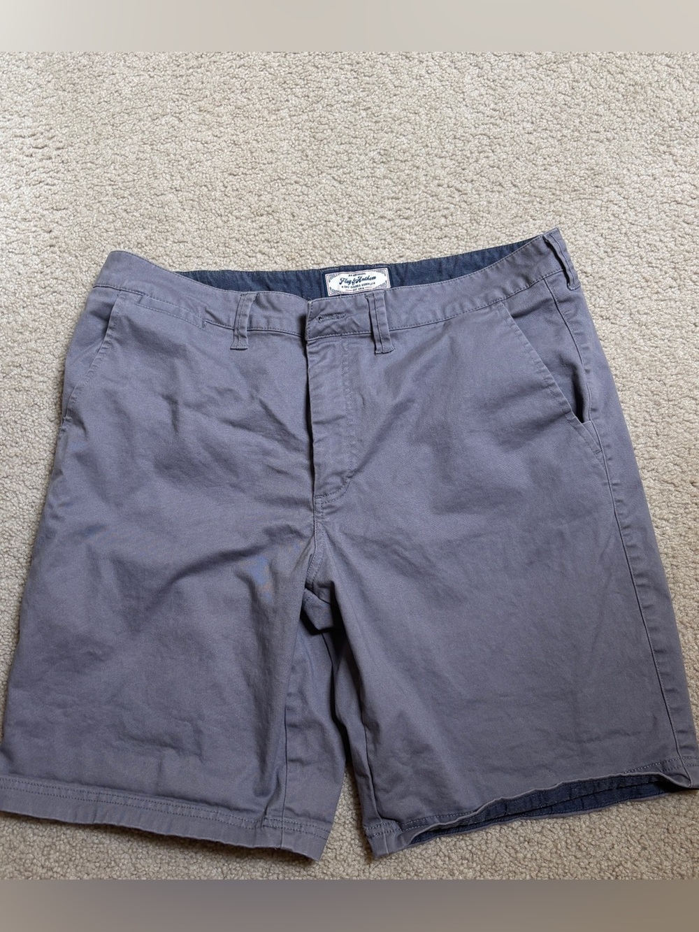 Men's Flat Front Gray Shorts - Classic Everyday Chino
